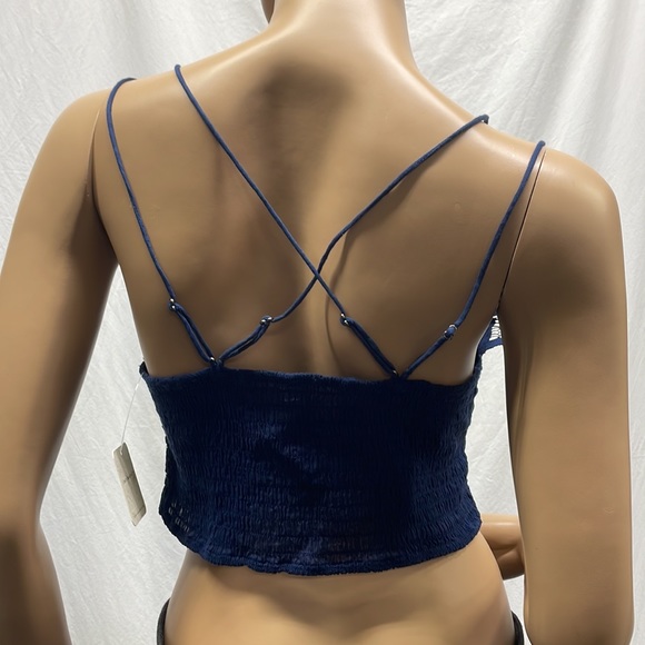 Free People Navy Blue Crochet Lace Adella Bralette NWT - Picture 6 of 8